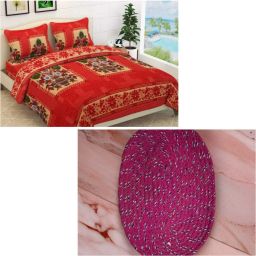 230 TC Woolen Double Floral Flat Bedsheet-image-54