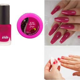 NAIL POLISH WITH NAIL POLISH REMOVER COMBO SET 30 WIPES ENRICHED WITH VITAMIN E NAIL PAINT ART NAIL MAKEUP COMBO-7