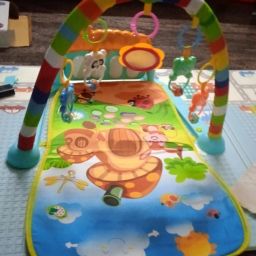 Multi-Color Baby Piano Mat with Interactive Hanging Toys & Music-88
