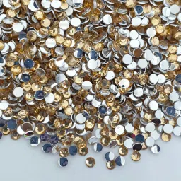 4MM Round Shape Golden Crystal Kundans Beads 500 Pcs for Art & Craft Embroidery-image-70