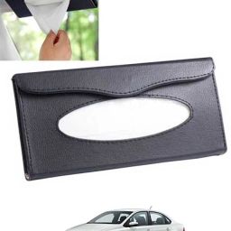 Black Leatherite Rectangle Shape Fancy Design Tissue Dispencer For Car-212 Vehicle Tissue Dispenser-11
