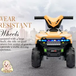 panda creation Battery Operated Musical Ride on Car for 3 to 8 Year Kids with Foot Accelerator Backrest & Music Button Tricycle image 2