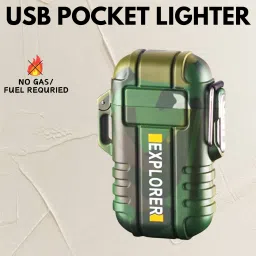 Explorer USB Cigaratte Lighter, Windproof Flameless ARC Rechargeable LighterJ230 Pocket Lighter-image-92