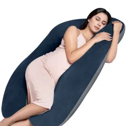 my armor U Shaped Velvet 50 x 31 Inch Pregnancy Pillow in Grey & Navy Blue Colour-picture-41