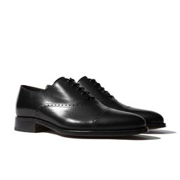 Rapawalk Black Handcrafted Standard Width Leather Oxfords-image-30