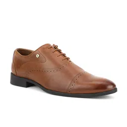 Blackberrys Men Tan Brown Textured Leather Formal Oxfords-image-92