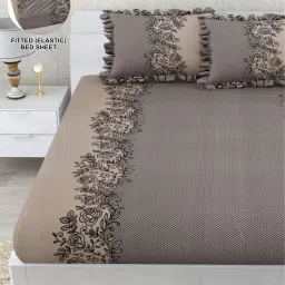 260 TC Polycotton Double Abstract Fitted (Elastic) Bedsheet-image-20