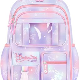 Cute Aesthetic School Bag With Multiple Pockets for Elementary School Girls Waterproof School Bag-image-8