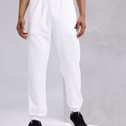 Men Solid White Track Pants-image-86