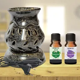 PEEPRESION Electric Air Diffuser Oil Burner With Scented Jasmine & Lavender Oil (10ml each) Suitable For Home, Office, Yoga, Temple, Bathroom, Studio, Meeting Room, Gym, Conference Hall Diffuser-33