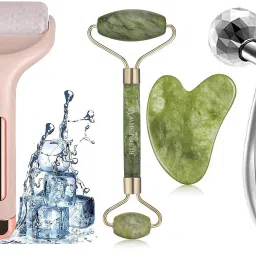 Ice Roller Face Massager, Stone Jade Roller & Gua Sha Tool, 3D Manual Roller Face Body Massager Facial Massage-image-27