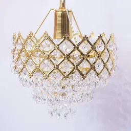 Big 6 Bulb Glass Chandelier Ceiling Lamp-13
