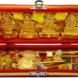 SL Entreprises Brass Shri Dhan Laxmi - Kuber bhandari Yantra Brass, Wooden Yantra-1