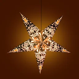 Paper Star Hanging Lantern_Yellow_AZ23pack of 1 Silver Paper Hanging Lantern-7