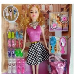 BD06 Big Size Baby Fashion Doll With Shoes & Fashion Accessories Kit Play Set (Multicolor)-image-68
