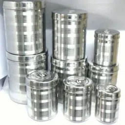 lakshya craft Steel Grocery Container- 3500 ml, 3000 ml, 2000 ml, 1500 ml, 1000 ml, 700 ml, 500 ml, 400 ml, 300 ml image 2