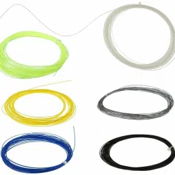 High Resilience Badminton String, Size- 0.69MM, 10M (Pack of 6) BS7 0.69 Badminton String - 10 m-0