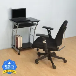 Leo with 1 Shelves | Key Board Tray | Suitable for Home & Office | Engineered Wood Computer Desk-15