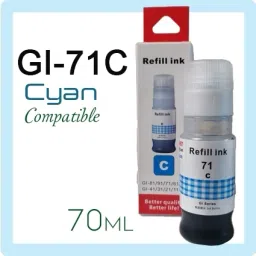PRINTER PARTNER Refill Ink 71/72 for use Pixma G1020,G2020,G2021,G2060,G3020,G2021,G3060 Printer Cyan Ink Bottle-image-90