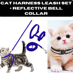 Cat Harness Full Body Leash and Harness Set+Reflective Mini Collar with bell 1pc Cat Harness & Leash-24