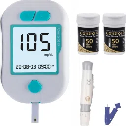 Advanced Glucose Blood Sugar Testing Digital Monitor with 100 Strips White Glucometer-26
