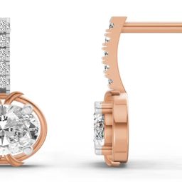 Sparkles Rose Gold 14kt Stud Earring-image-4