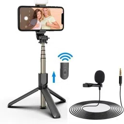 POZUB 3in1 Bluetooth Extendable Selfie Stick with Flash,Tripod Stand+Collar Microphone Tripod-12