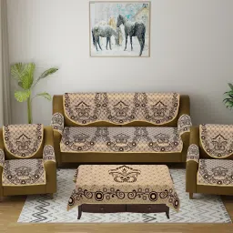 Cotton Damask 3 Seater Sofa Cover-picture-28