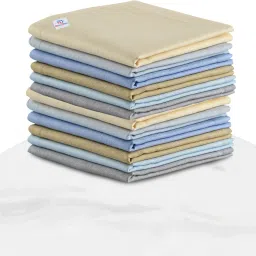 Heart Home (Set of 12) Premium Cotton Handkerchief For Men With Box | Silver | Light Color ["Light Color"] Handkerchief-image-80