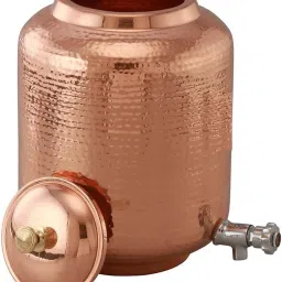 Copper Water Dispenser (Matka) Container Pot with 4 Pure Copper Glasses Bottom Loading Water Dispenser-image-11