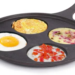 Pre-Seasoned Cast Iron Uttapam Tawa 4 pit - 10.8 inch Tawa 27.5 cm diameter-1