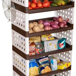 6 Tier Multi-Purpose Storage Organizer Rack for Home with Wheels Plastic Kitchen Trolley-image-92