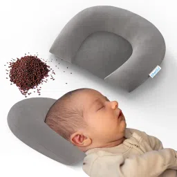 Round Mustard Seed Pillow for Newborn Baby with Fiber Support, Prevents Flathead Mustard Seeds Solid Baby Pillow Pack of 1-picture-25