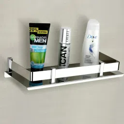100% S.S. Mirror Polish Heavy Duty Bathroom Rack/Shelf 1 Pc Stainless Steel Wall Shelf-16