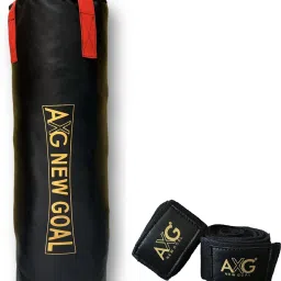 Smart Unfilled Punching Bag (3ft) With Hand Wraps Boxing Kit-65