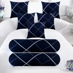 5 Cushion 2 Bolster Microfibre Geometric Bolster Pack of 7-image-28