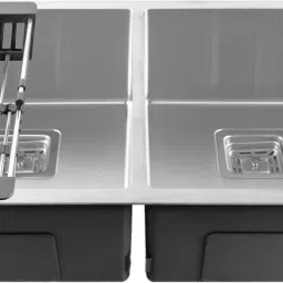42"x20"x10" Inch Handmade Kitchen Sink Double Bowl Premium Matte Finish FS-26 Vessel Sink-image-8