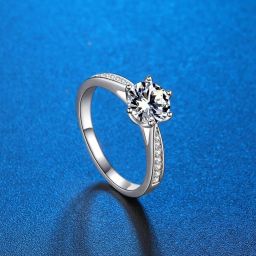 Princess Design Adjustable Ring For Women & Girls (Silver) Sterling Silver Swarovski Zirconia 24K White Gold Plated Ring-image-40