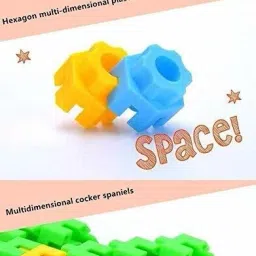arizon Kids - Hexagonal Educational Medium Size Building Smart Blocks 200 Pcs image 5