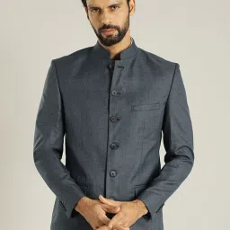 Men Solid Single Breasted Casual Blazer-image-5