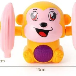 New Dancing and Spinning Rolling Jumping Monkey Toy Voice Control Doll Tumble Orangutan Banana Monkey with Musical Flash Light and Sound Effects and Sensor Mix Colors (Multicolor, Pack of: 1)-8