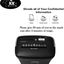 KK MART 10 Sheets Cross Cut Paper Shredder with CD & Credit Card Cutter Paper Trimmer image 4