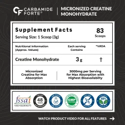 carbamide forte Creatine Monohydrate 250g | Creatine Powder for Lean Muscle & Strength Creatine image 2