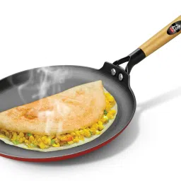 Pro Cook Enameled Coating Cast Iron Cookware I Dosa Tawa Non Stick | Red Tawa 30 cm diameter-image-41