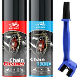weyride Bike Chain Cleaner Spray and Bike Lubricant with Cleaning Bursh For Bike W_f & Bicycle Chain Cleaner Lubricant & Protects Chain Oil (150ml Each) Chain Oil-picture-48