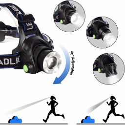 jamunesh enterprise Headlamp Torch, USB Rechargeable Zoomable Headlight 3 Mode 2 hrs Torch Emergency Light image 4