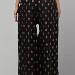 Women Relaxed Black Viscose Rayon Trousers-image-26