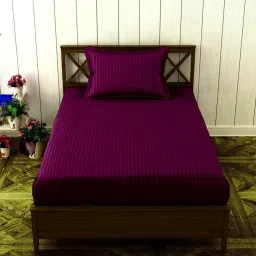 210 TC Cotton Single Striped Flat Bedsheet-image-16