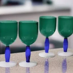 borotech Bubble Stem Wine Goblet - Set of 4, 280ml (Sea Green)-picture-20
