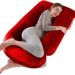 Luxurious Modern Shape Microfibre Solid Pregnancy Pillow Pack of 1-image-54